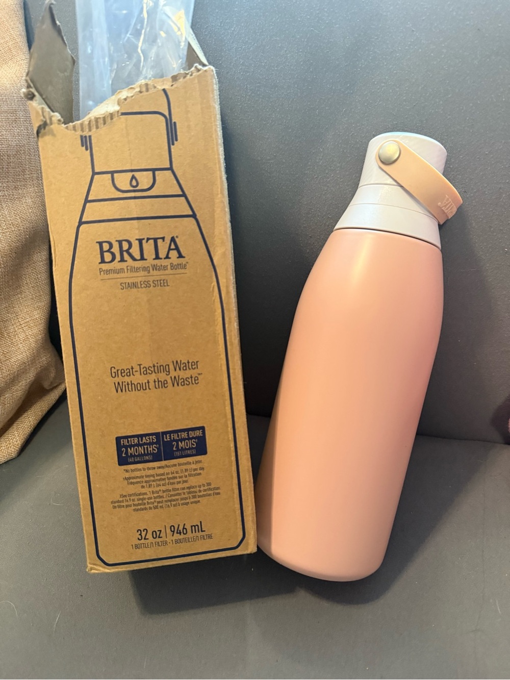 ✨BRAND NEW! ✨Brita Pink Stainless Steel Filtered Water Bottle with Flip Lid